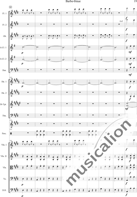Offenbach, Jacques
: Barbe-bleue - Violín 2+Viola+Violoncello+Contrabajo+Flauta 2+Oboe+Clarinete  2+Fagot+Percusión 4+Trombón+Corno  2+Trompeta  2:19