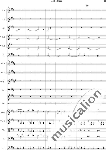 Offenbach, Jacques
: Barbe-bleue - Violín 2+Viola+Violoncello+Contrabajo+Flauta 2+Oboe+Clarinete  2+Fagot+Percusión 4+Trombón+Corno  2+Trompeta  2:21