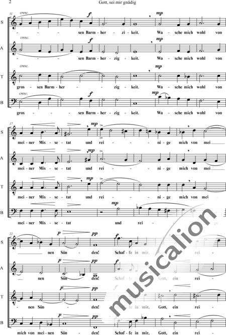 Grell, August Eduard: Gott, sei mir gnädig - Chor>SATB:2