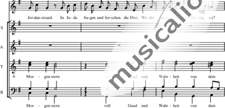 Cornelius, Peter
: Los Reyes (Nr. 3) (Movimiento Coral) - Solo>alto+Coro>SSAATTBB:1