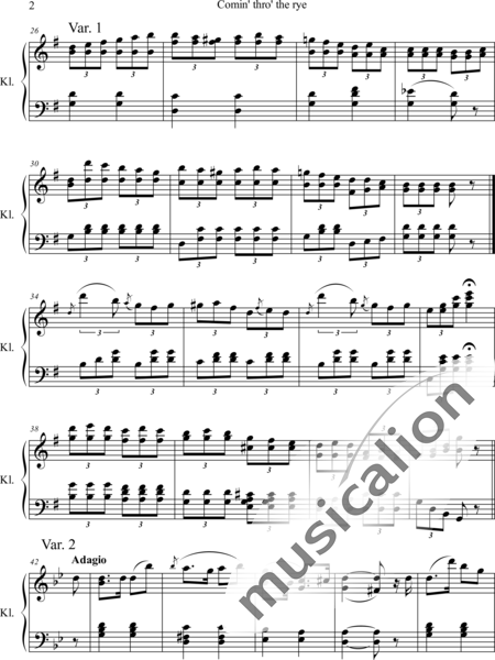 Burns, Robert: Comin' thro' the rye - Klavier:2