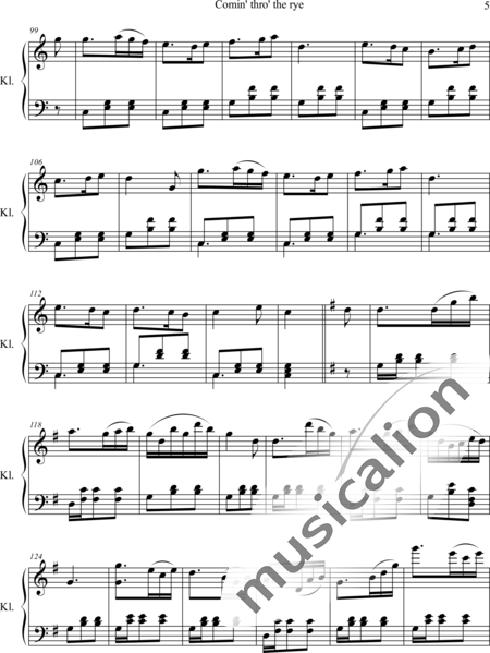 Burns, Robert: Comin' thro' the rye - Klavier:5