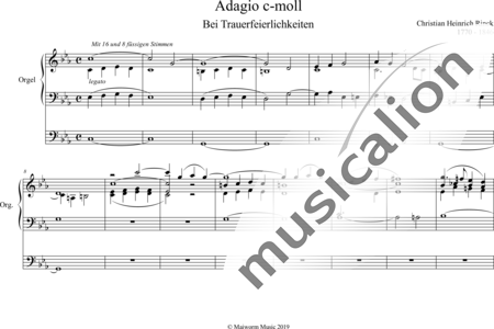 Rinck, (Johann) Christian Heinrich: Adagio c-moll (Adagio C-minor) - Organ>wped:0