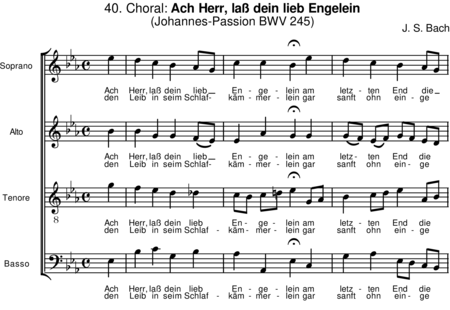 Bach, Johann Sebastian: Ach Herr, laß dein lieb Engelein (Choral) - Chor>SATB:0