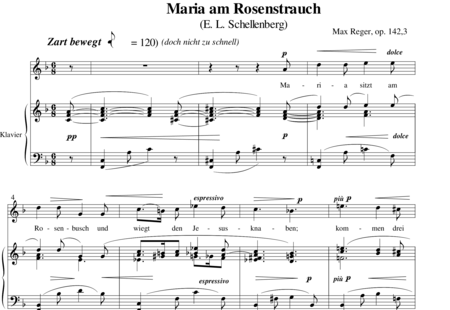Reger, Max: Maria am Rosenstrauch - Solo>Alt+Klavier:0