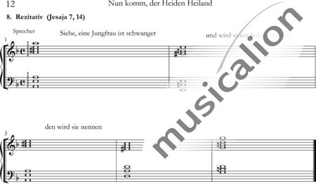 Arning, Eberhard: Nun komm, der Heiden Heiland - Chor>SAB+Bfl2+Kl:12