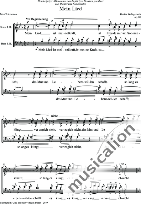 Wohlgemuth, Gustav : Mein Lied - Chor>TTBB:2