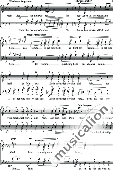 Wohlgemuth, Gustav : Mein Lied - Chor>TTBB:3