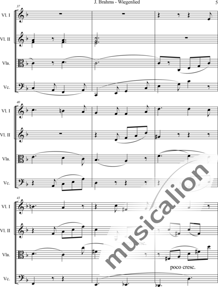 Brahms, Johannes: Wiegenlied - Violine 2+[Vla+Vc]:5