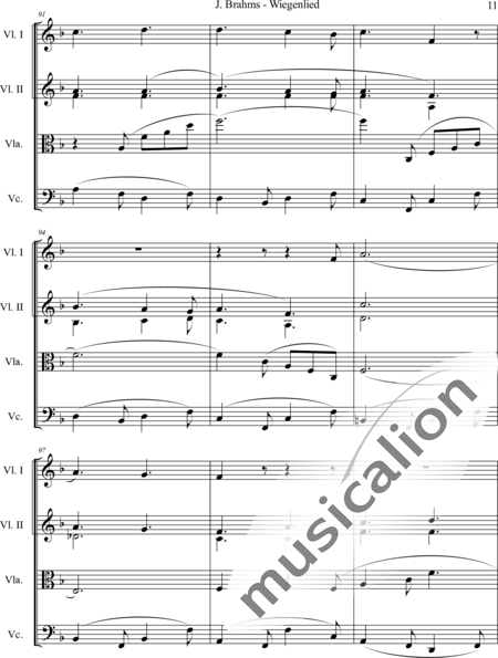 Brahms, Johannes: Wiegenlied - Violine 2+[Vla+Vc]:11