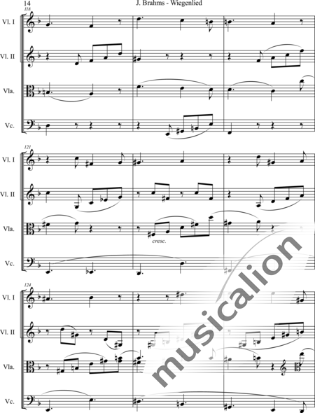 Brahms, Johannes: Wiegenlied - Violine 2+[Vla+Vc]:14
