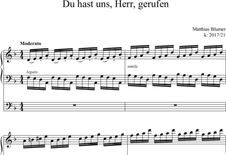 Blumer, Matthias: Du hast uns, Herr, gerufen - Órgano>cPed:0