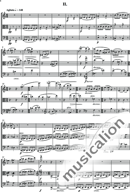 Zeumer, Gerhard: Four characters for flute, 2 percussionists and string trio - Violín+Viola+Violoncello+Flauta+Percusión 2:4