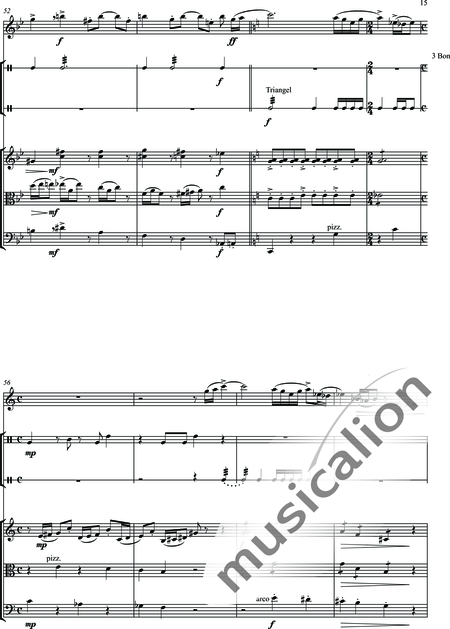 Zeumer, Gerhard: Four characters for flute, 2 percussionists and string trio - Violín+Viola+Violoncello+Flauta+Percusión 2:15