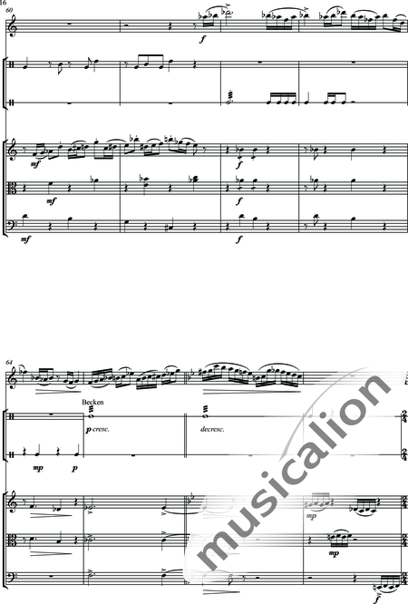Zeumer, Gerhard: Four characters for flute, 2 percussionists and string trio - Violín+Viola+Violoncello+Flauta+Percusión 2:16