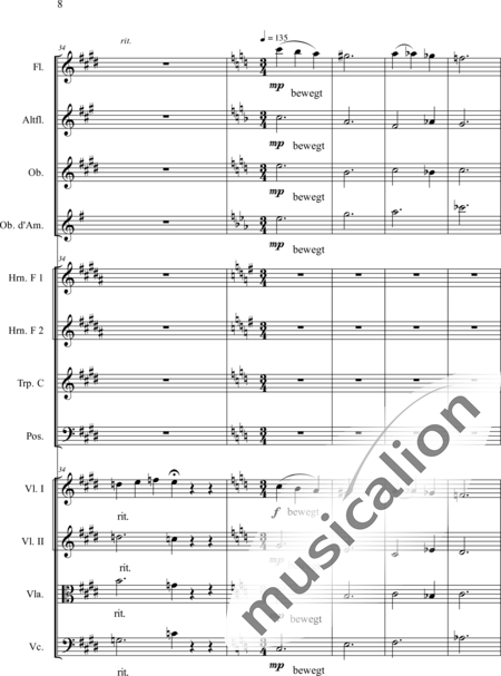 Schaepers, Felix: Thoughtful - worn - Violín 2+[Fl2+Ob2]+[Cr2+Trb+Trp]+[Vla+Vc]:8