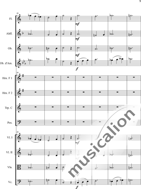 Schaepers, Felix: Thoughtful - worn - Violín 2+[Fl2+Ob2]+[Cr2+Trb+Trp]+[Vla+Vc]:9