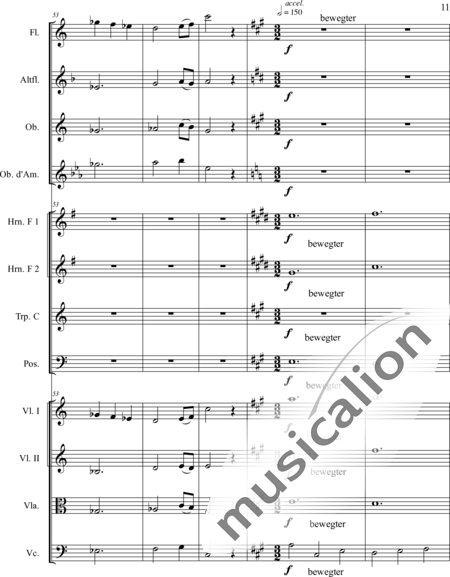 Schaepers, Felix: Thoughtful - worn - Violín 2+[Fl2+Ob2]+[Cr2+Trb+Trp]+[Vla+Vc]:11
