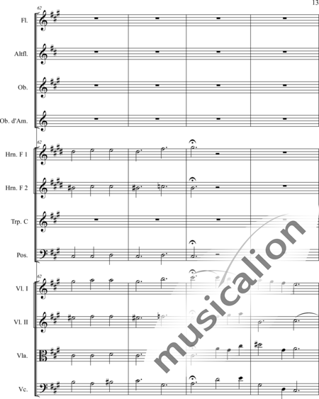 Schaepers, Felix: Thoughtful - worn - Violín 2+[Fl2+Ob2]+[Cr2+Trb+Trp]+[Vla+Vc]:13