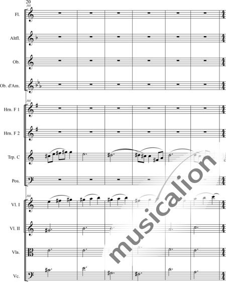 Schaepers, Felix: Thoughtful - worn - Violín 2+[Fl2+Ob2]+[Cr2+Trb+Trp]+[Vla+Vc]:20