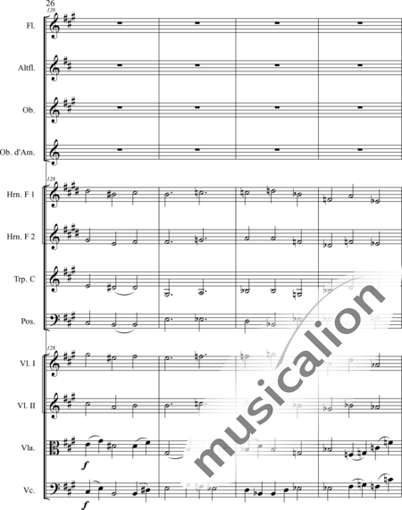Schaepers, Felix: Thoughtful - worn - Violín 2+[Fl2+Ob2]+[Cr2+Trb+Trp]+[Vla+Vc]:26