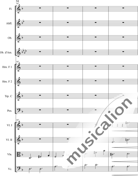 Schaepers, Felix: Thoughtful - worn - Violín 2+[Fl2+Ob2]+[Cr2+Trb+Trp]+[Vla+Vc]:34
