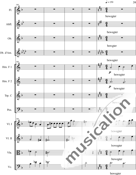 Schaepers, Felix: Thoughtful - worn - Violín 2+[Fl2+Ob2]+[Cr2+Trb+Trp]+[Vla+Vc]:39