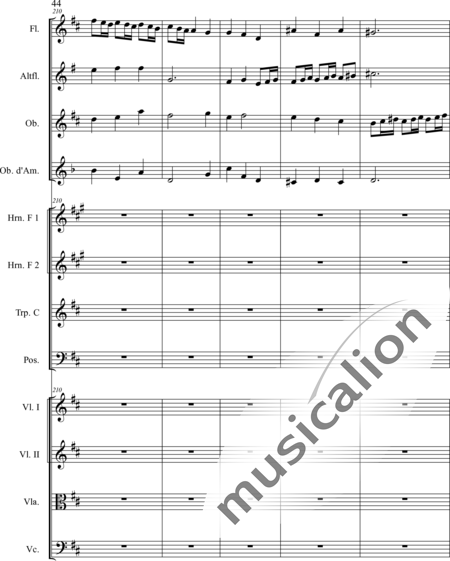 Schaepers, Felix: Thoughtful - worn - Violín 2+[Fl2+Ob2]+[Cr2+Trb+Trp]+[Vla+Vc]:44