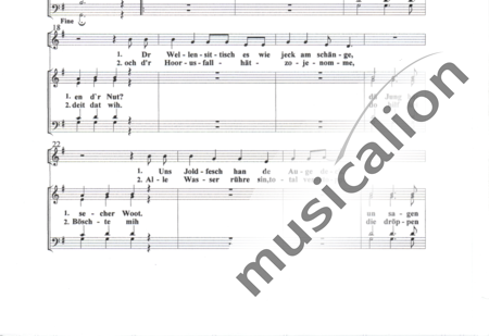 Bätzing, Rudolf: Dat Wasser vun Kölle - Solo>X+Coro>SATB+Pno:1