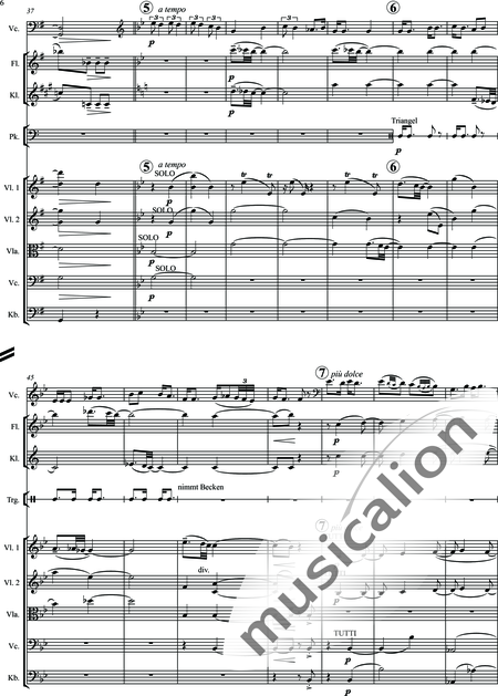 Bartók, Béla: Rhapsody Nr. 1 - Violoncello 2+[Fl+Klar]+Pk+[Vl2+Vla+Kb]:6