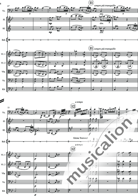 Bartók, Béla: Rhapsody Nr. 1 - Violoncello 2+[Fl+Klar]+Pk+[Vl2+Vla+Kb]:8