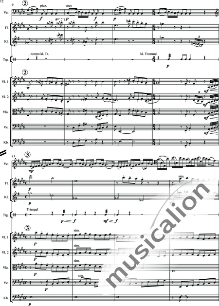 Bartók, Béla: Rhapsody Nr. 1 - Violoncello 2+[Fl+Klar]+Pk+[Vl2+Vla+Kb]:12