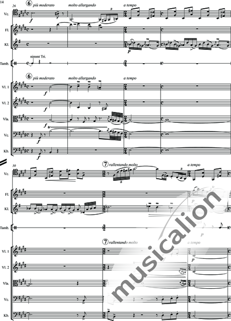 Bartók, Béla: Rhapsody Nr. 1 - Violoncello 2+[Fl+Klar]+Pk+[Vl2+Vla+Kb]:14