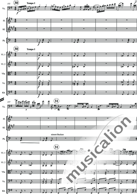 Bartók, Béla: Rhapsody Nr. 1 - Violoncello 2+[Fl+Klar]+Pk+[Vl2+Vla+Kb]:27