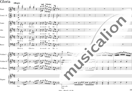 Schwerdtner, Ignaz: Missa in D - Solo>Sop/Alt/Ten/Bass+Chor>SATB+Fl2+Hn2:18