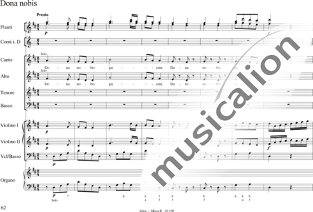 Schwerdtner, Ignaz: Missa in D - Solo>Sop/Alt/Ten/Bass+Chor>SATB+Fl2+Hn2:61