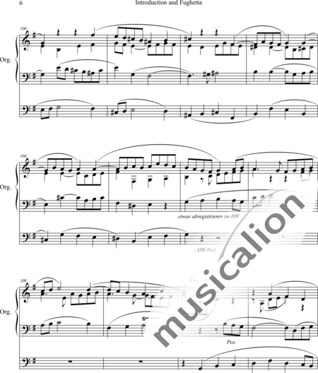 Alcock, Walter Galpin: Introduction and Fughetta E-minor - Órgano>cPed:6