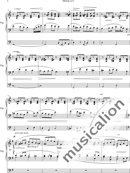 West, John A.: Melody in C - Orgel>mPed:2