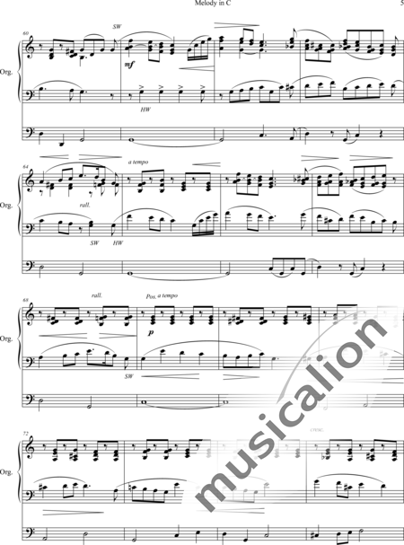 West, John A.: Melody in C - Orgel>mPed:5