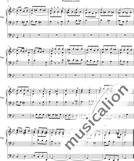 Kühmstedt, Friedrich: Postludium g-moll - Orgel>mPed:2