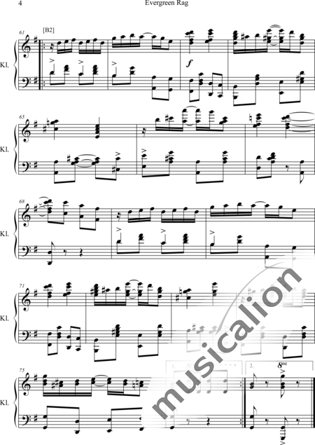 Scott, James: Evergreen Rag - Klavier:4