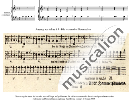 Hammerschmidt, Andreas: Hosianna dem Sohne David - Chor>SSATB+Basso Continuo:1