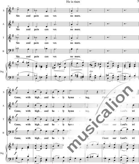 Whitlock, Percy: Anthem for Eastertide: He is Risen - Chor>SATB+Orgel:5