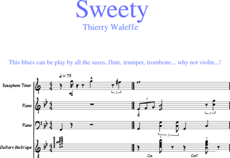 Waleffe, Thierry: Sweetie - Saxophon 2+Sx+[Pos+TrpB]+Px+Kl+Kb+Eg:0