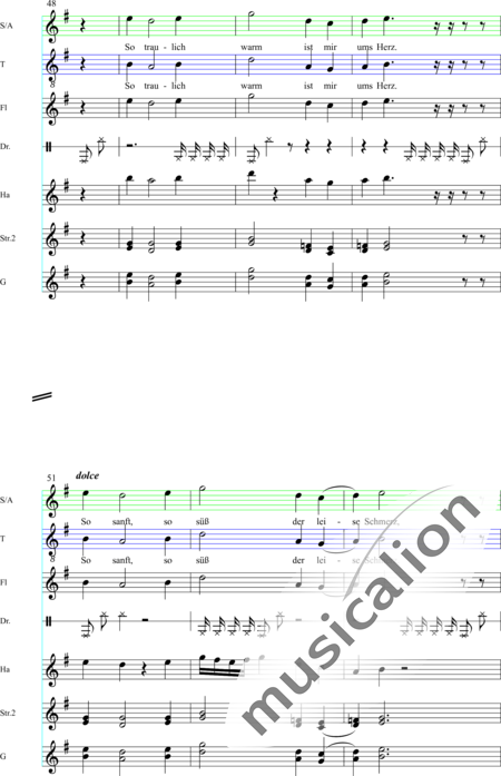 von Dehn, Gunda: Nie warst du mir so innig nah - Chor>SAT+Fl2+Pos+Px+Hf+|aI+Vl+Sy:8