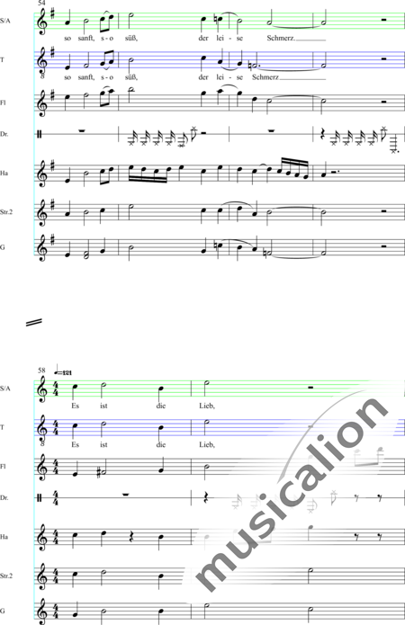 von Dehn, Gunda: Nie warst du mir so innig nah - Chor>SAT+Fl2+Pos+Px+Hf+|aI+Vl+Sy:9