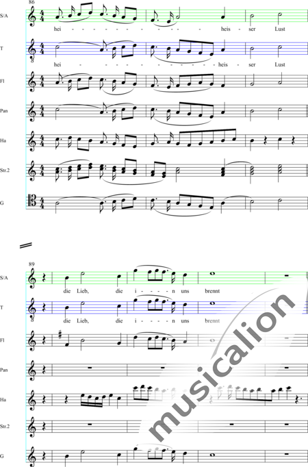 von Dehn, Gunda: Nie warst du mir so innig nah - Chor>SAT+Fl2+Pos+Px+Hf+|aI+Vl+Sy:14