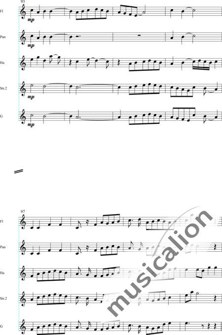 von Dehn, Gunda: Nie warst du mir so innig nah - Chor>SAT+Fl2+Pos+Px+Hf+|aI+Vl+Sy:15