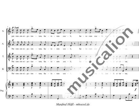 Fischer, Matthäus: Missa I-organ score, 3rd movement: Credo (Mass) - Choir>SATB+Organ:1