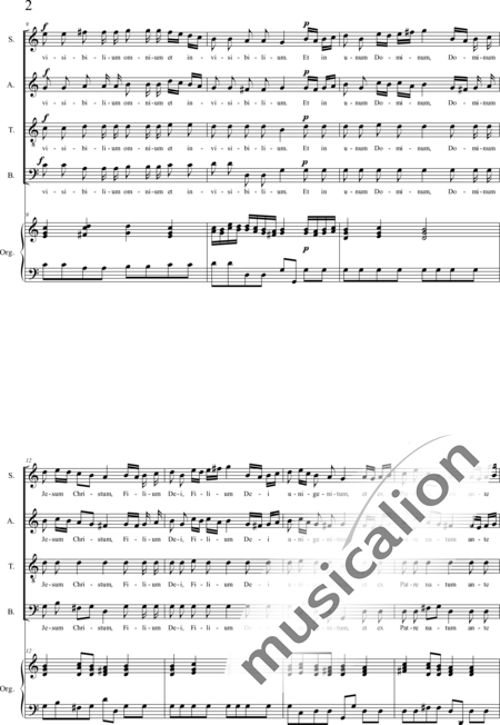 Fischer, Matthäus: Missa I-organ score, 3rd movement: Credo (Mass) - Choir>SATB+Organ:2